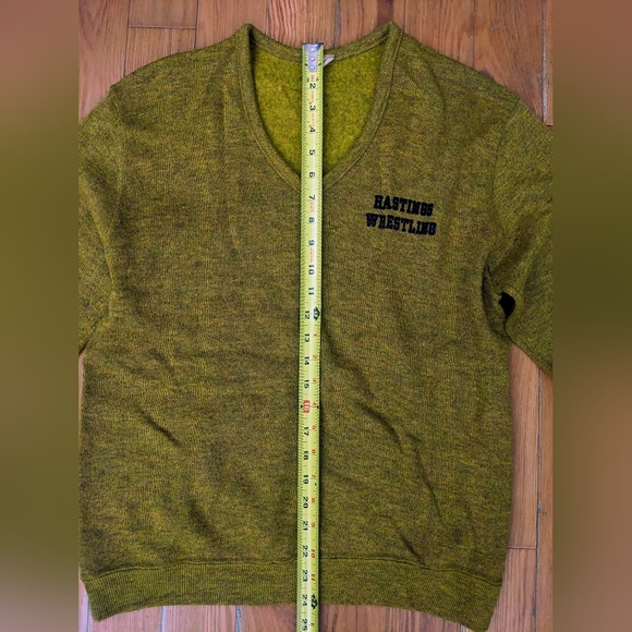 Rare Vintage Hastings Wrestling Varsity V-Neck Sweater Medium - Picture 9 of 14